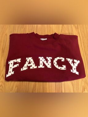 Shop Fancy Valentine’s Oversized Fleece Heart Mockneck - Black Cherry L/XL NWT